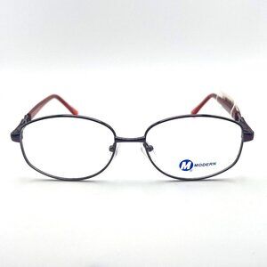 Modern Optical Maria Eyeglass Frames Metal Round Plumb Pink Purple 53-17-135